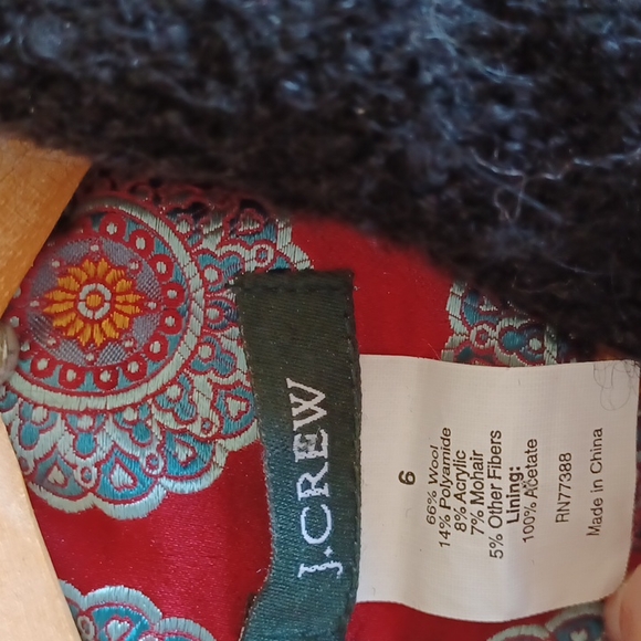 J. Crew Blazer Black Wool mohair Knotty Jacket Style 80061 - Picture 4 of 9